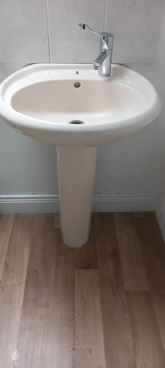 Sink , pedestal  with new tap