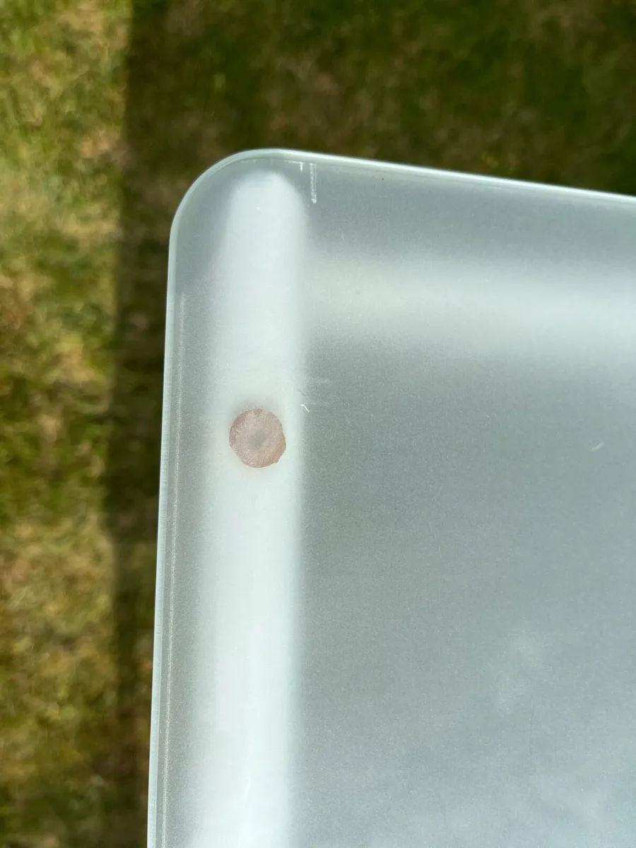 Glass topped steel table - Image 3