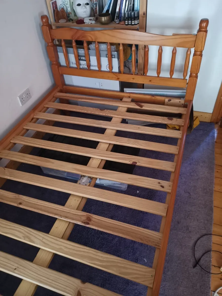 Lovely 4 Ft 6” Solid Wooden Double Bed Frame - Image 1