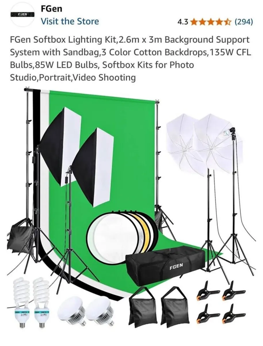 FGen Softbox Lighting Kit - photography equipment
