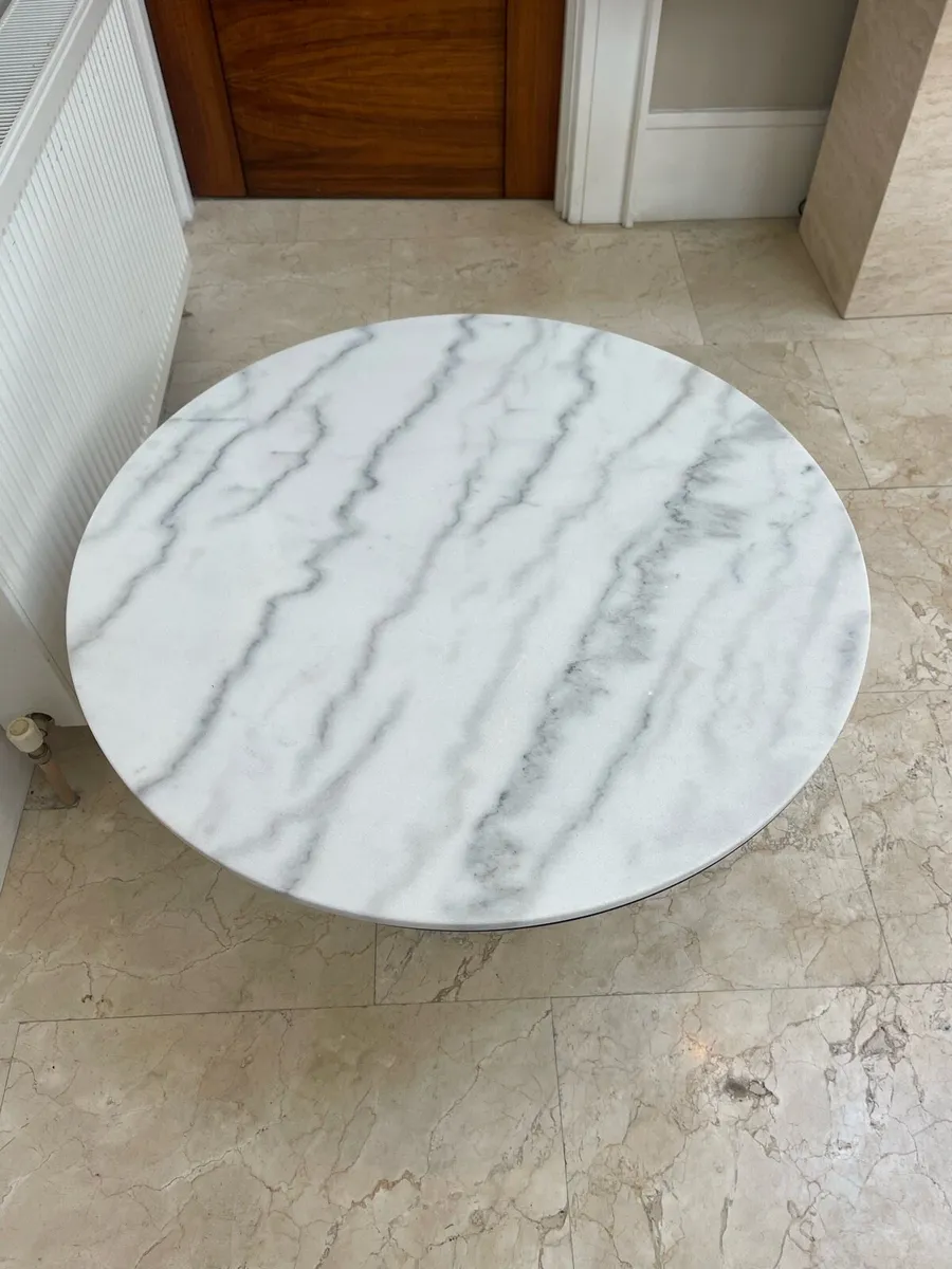 As New - Circular Marble Topped Coffee Table - Image 3