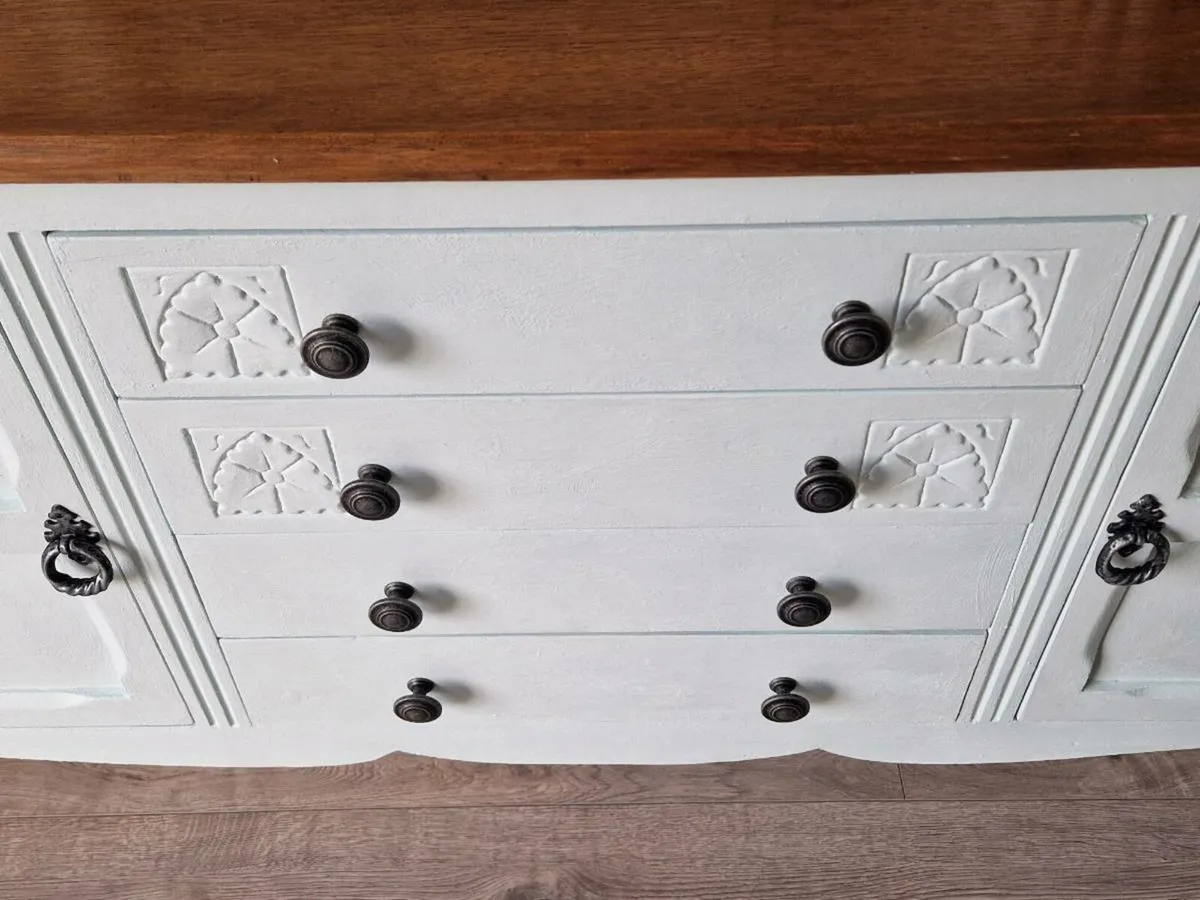 Old restored chessboard drawer tv stand - Image 1