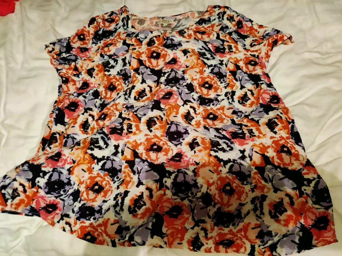 FLORAL COTTON SHEEN, Ladies New Slip Over Blouse ! - Image 2