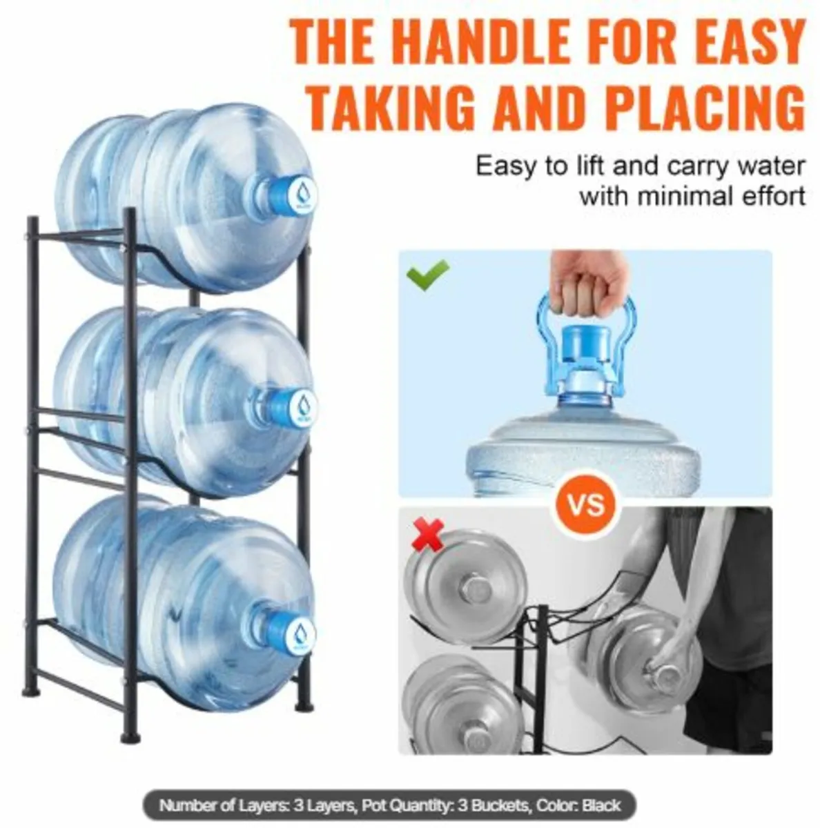3 Tiers Water Jug Holder Single Row Water Bottle - Image 4