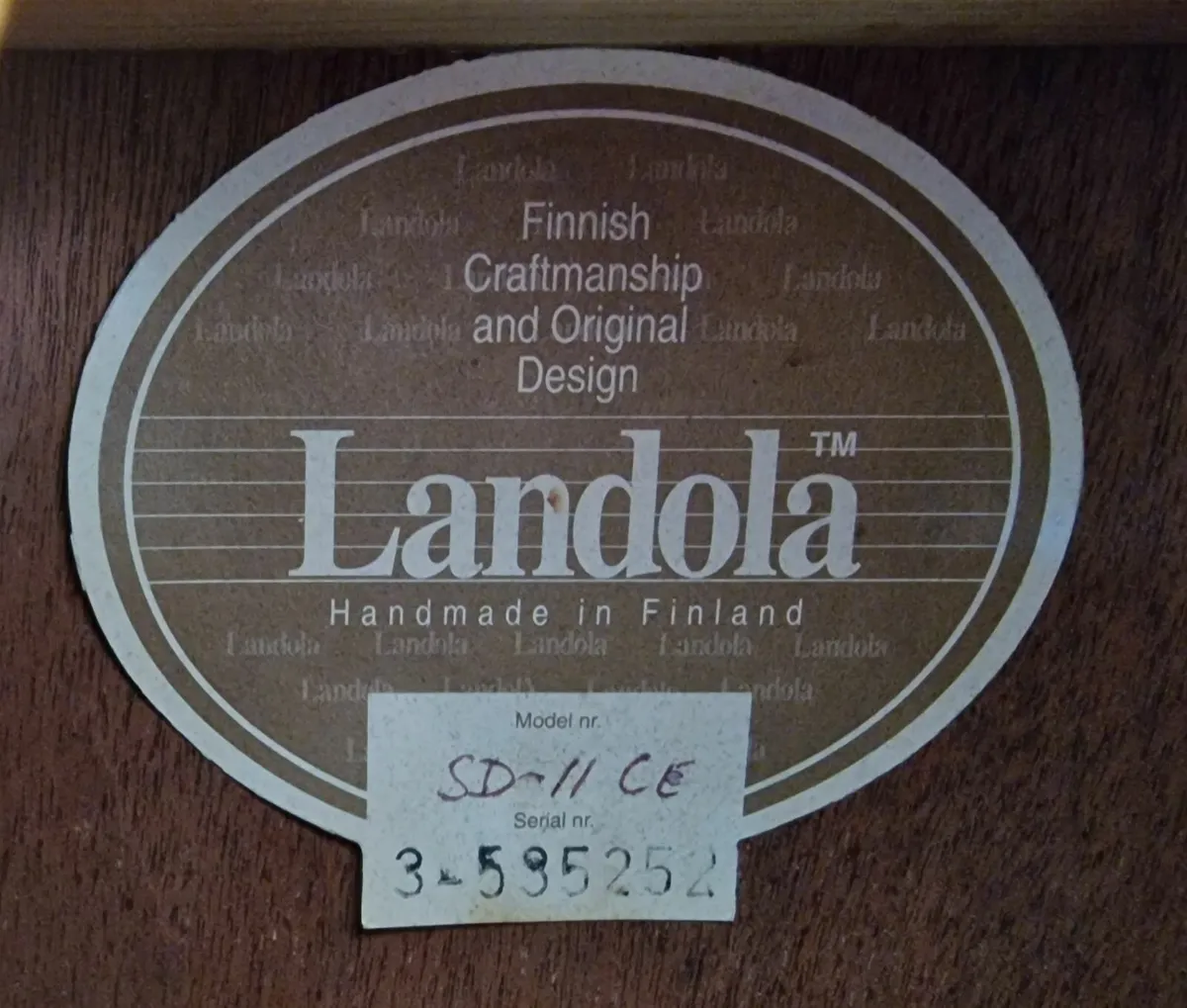 Landola hand-made Finish Guitar -1993 - Image 2