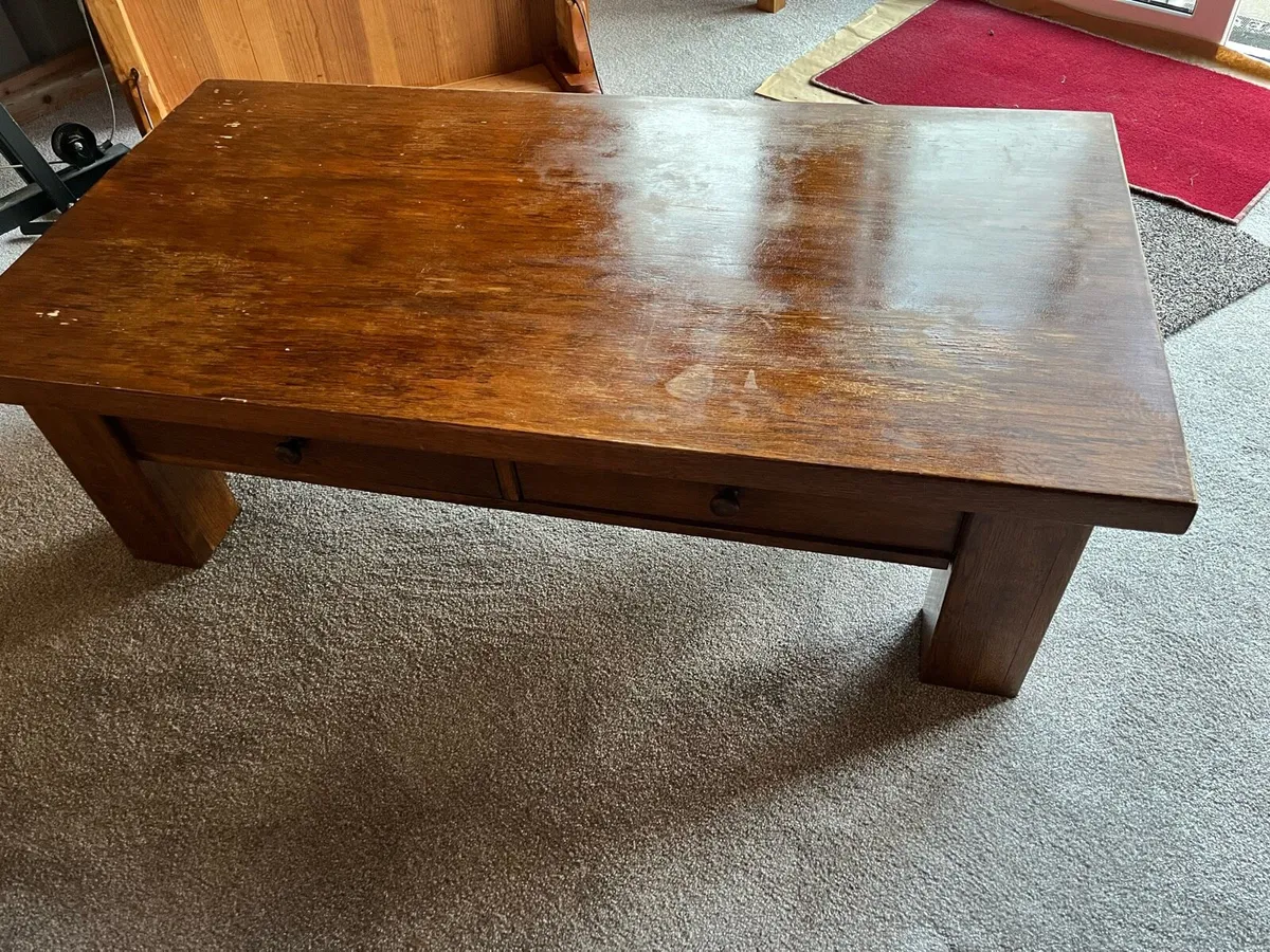 Solid oak coffee table. - Image 4