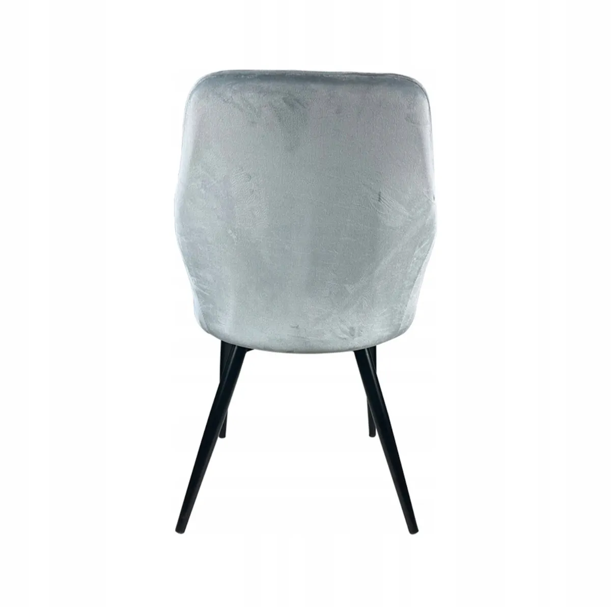 4x Upholstered Grey Velour Chairs - Image 4