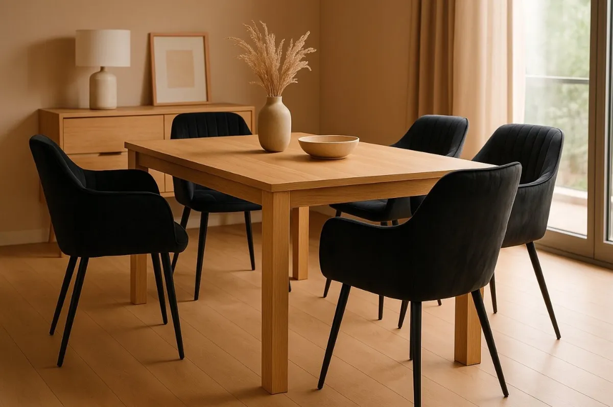 4x Upholstered Grey Velour Chairs - Image 3