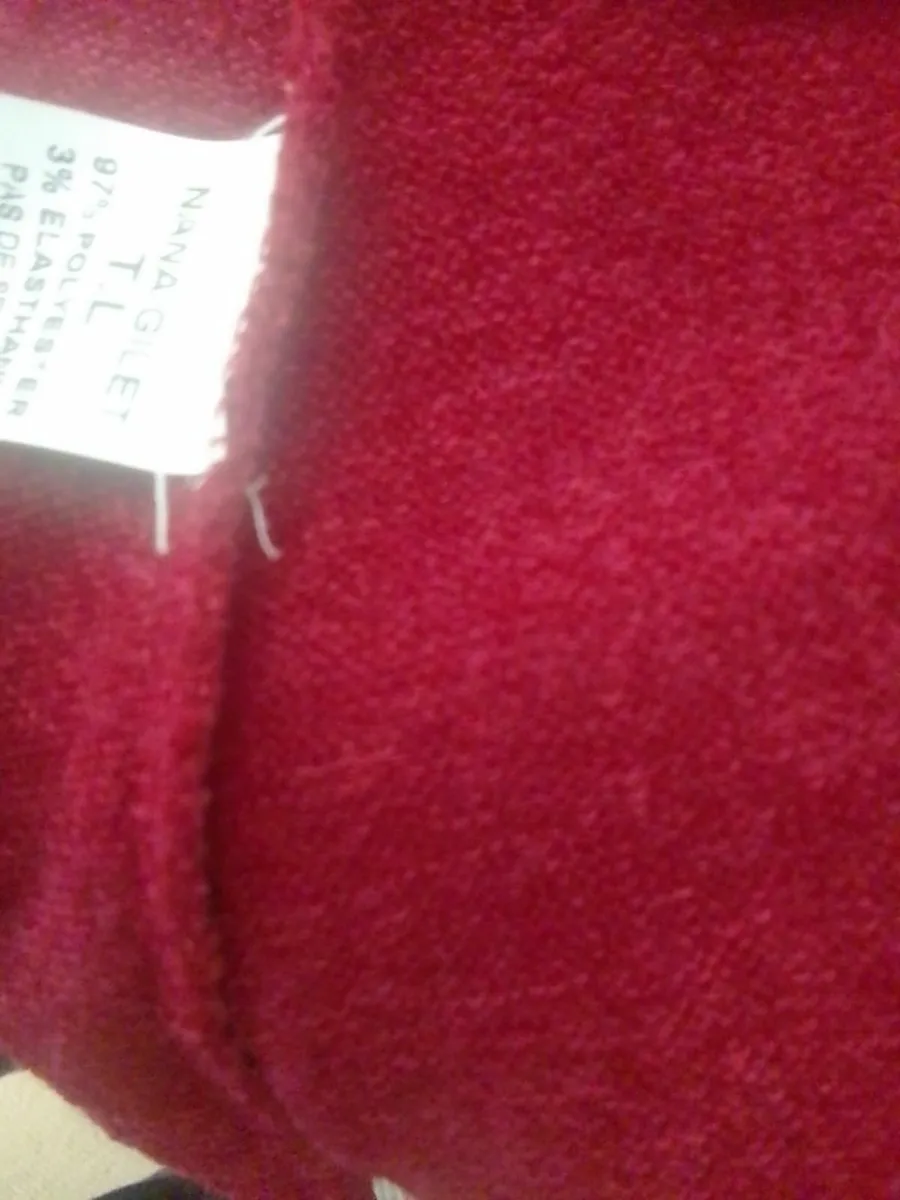 Red FINE KNIT DESIGNER WATERFALL CARDIGAN 12 - Image 3