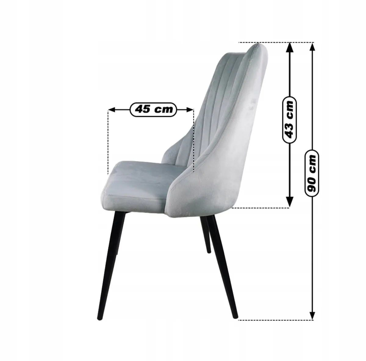 4x Upholstered  Velour Chairs - Image 2