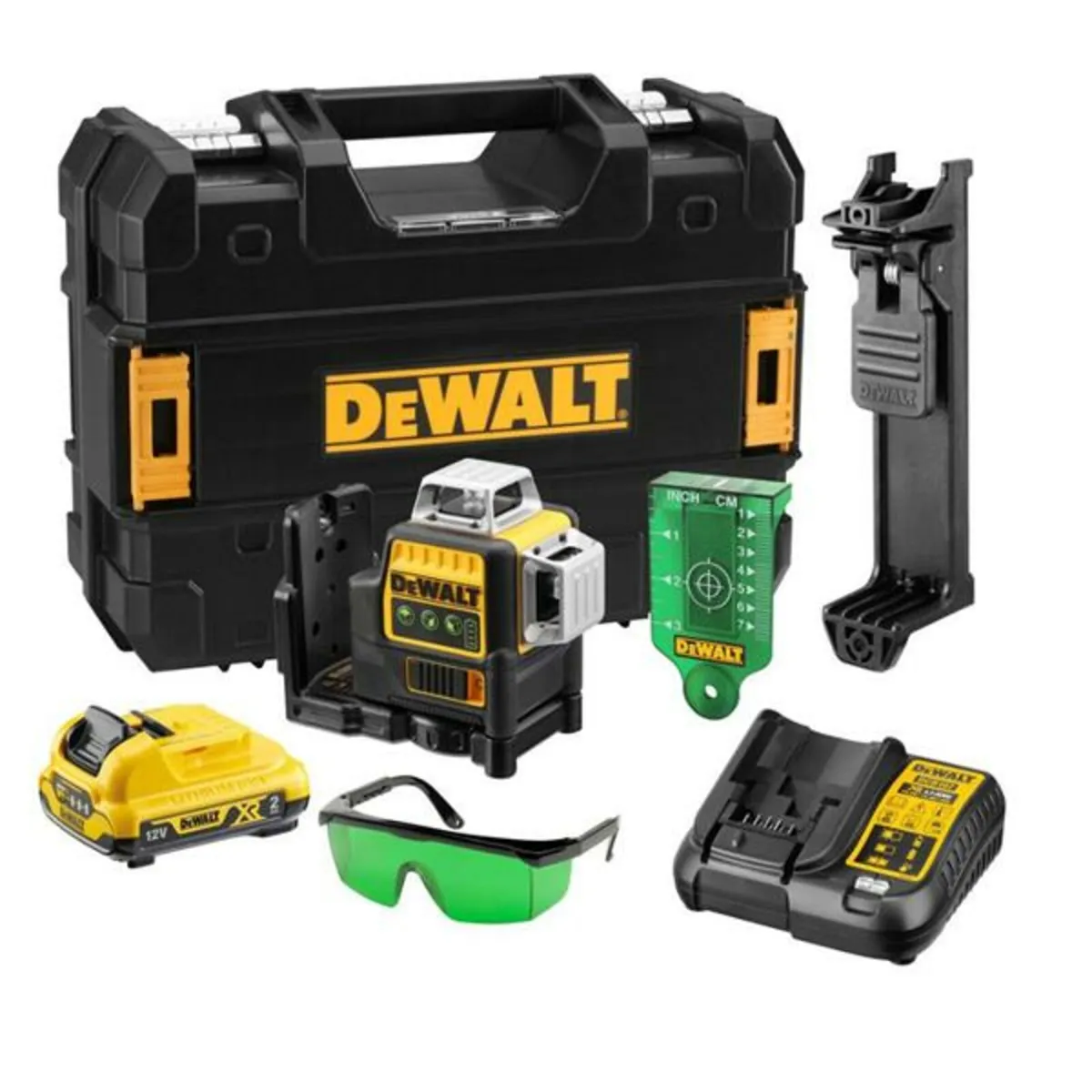 DeWalt 12v Self Levelling 3-Line Green Laser Level - Image 1