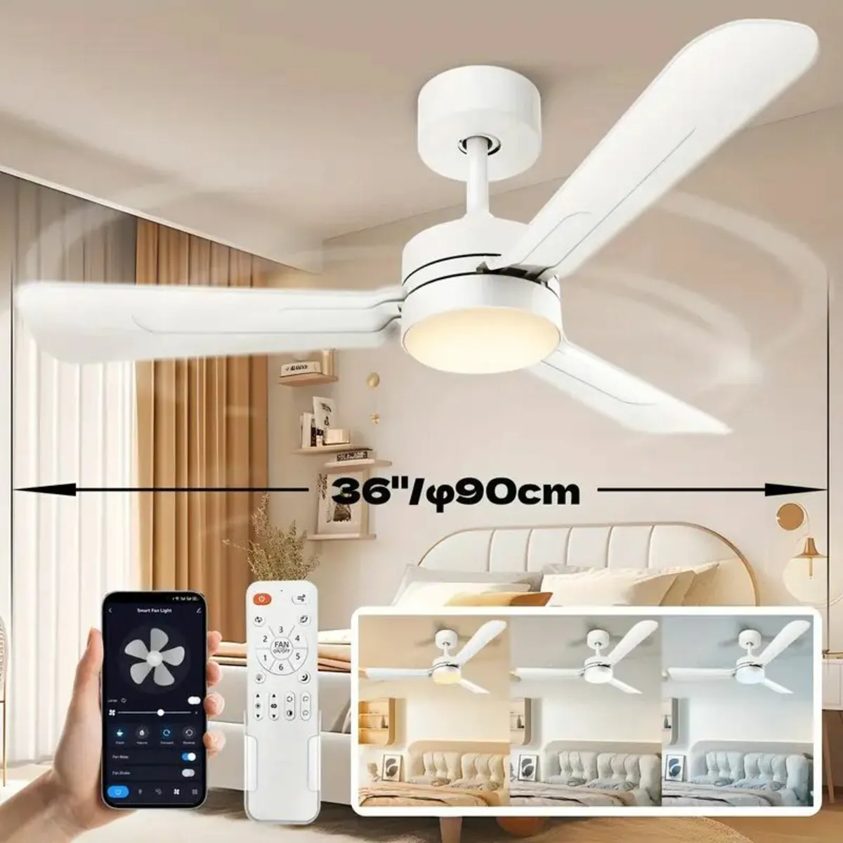 Modern Reversible Ceiling Fan Light - Image 1