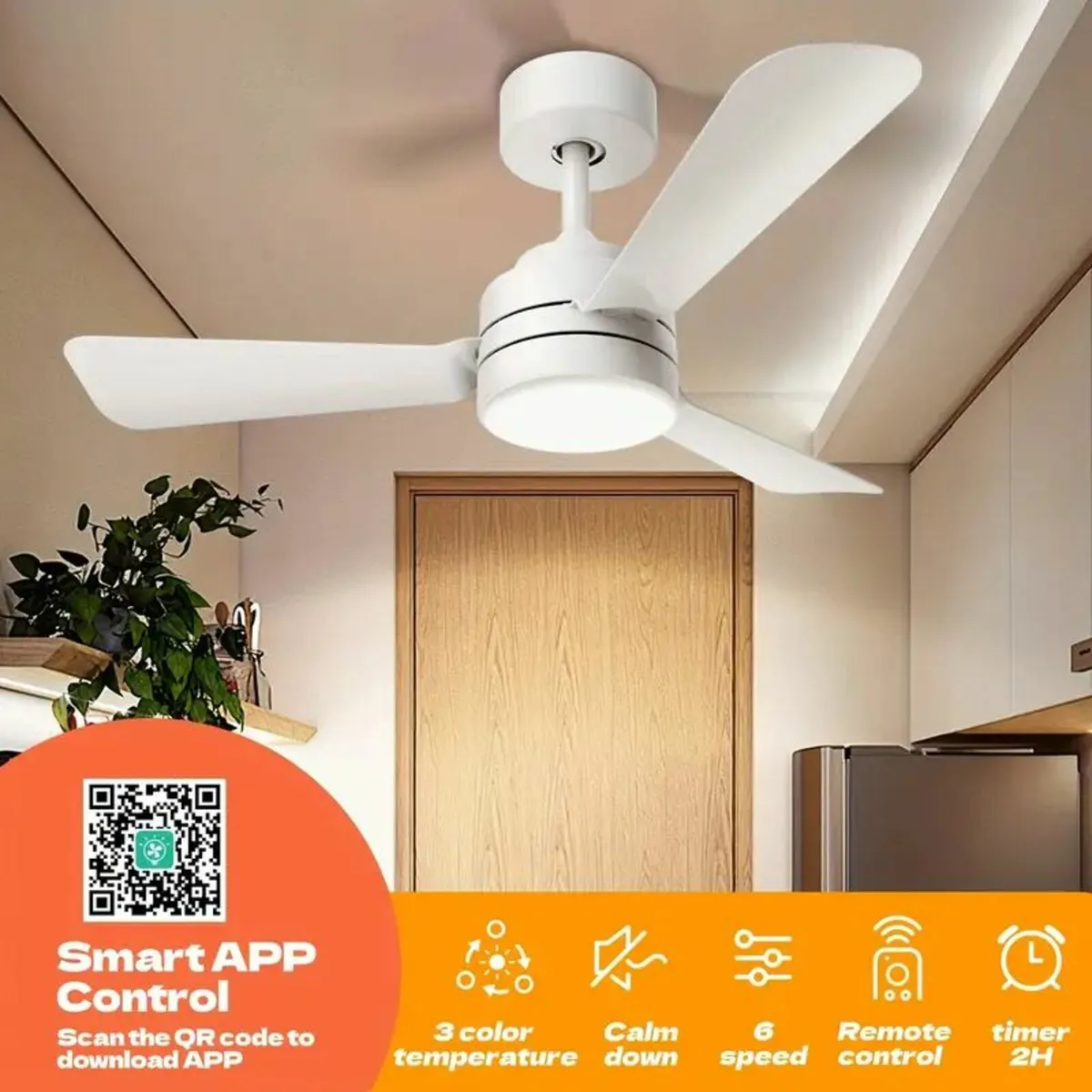 Modern Reversible Ceiling Fan Light - Image 2