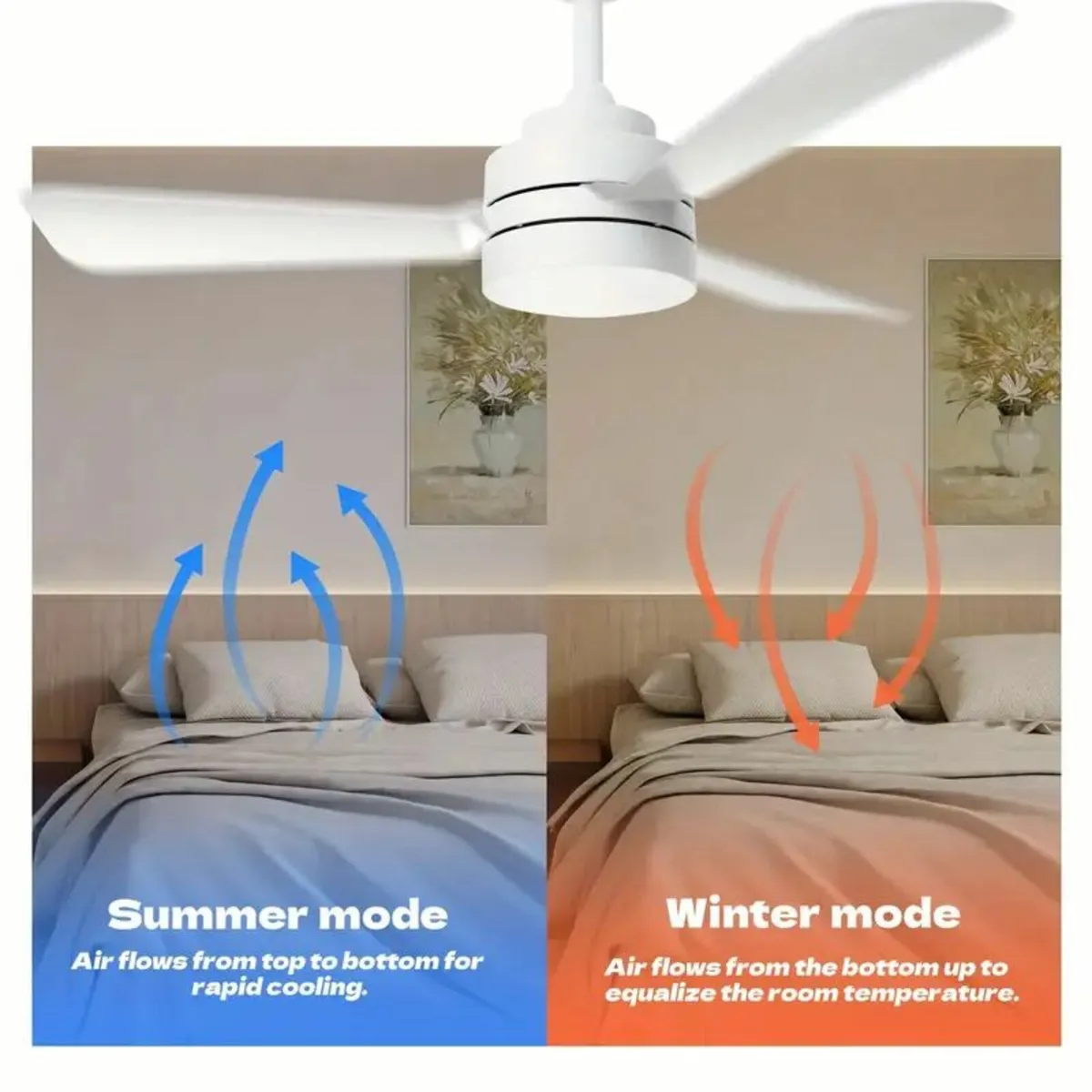 Modern Reversible Ceiling Fan Light - Image 4