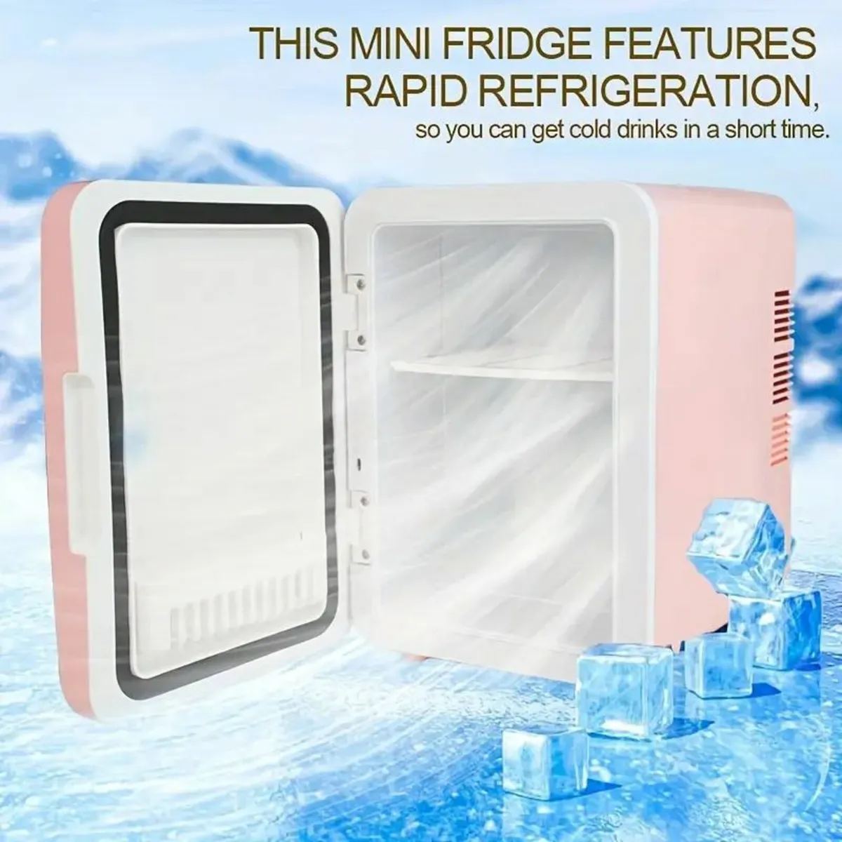 Compact Beige Mini Fridge 4L (6-Can) - Image 2