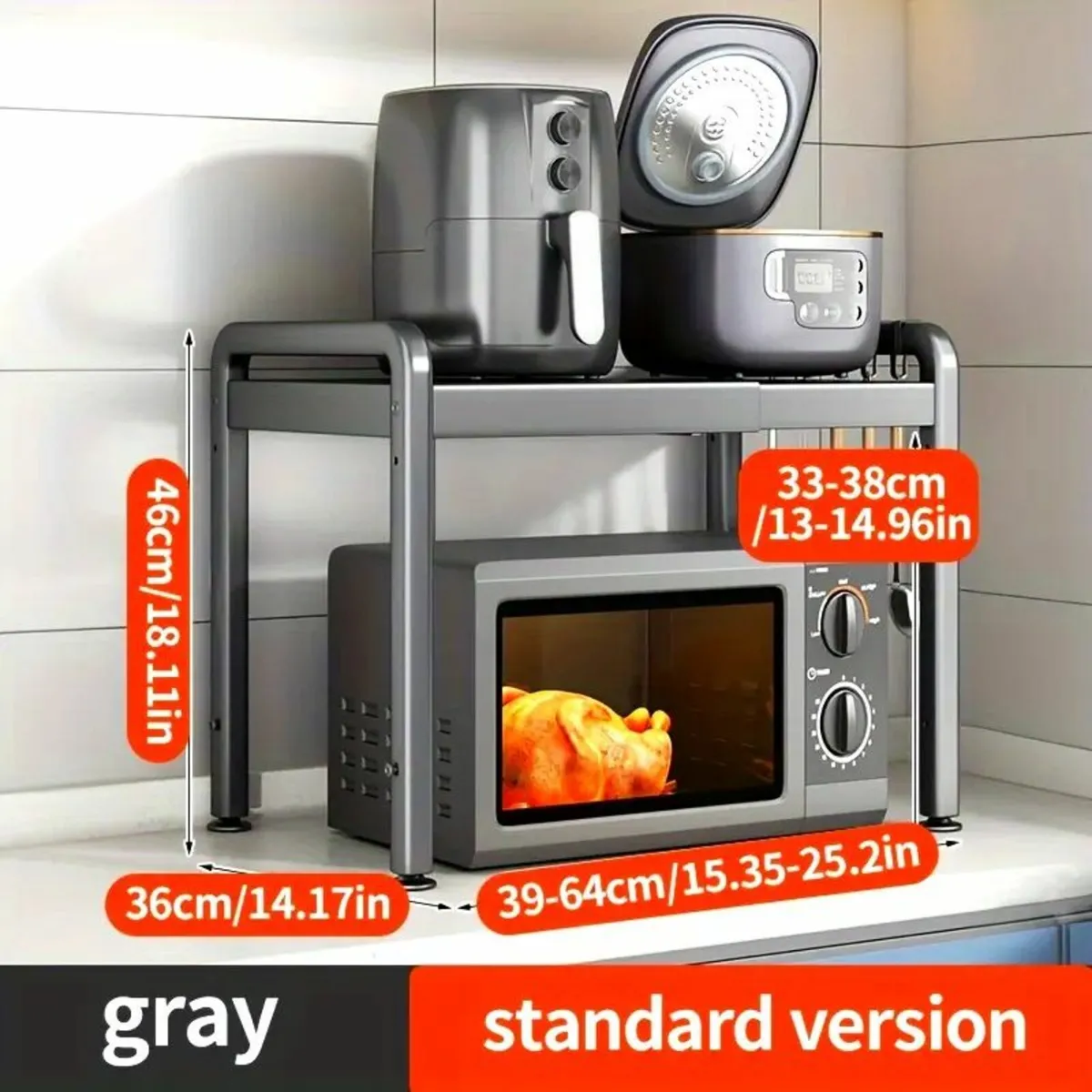 Retractable Microwave Oven Rack - Image 3