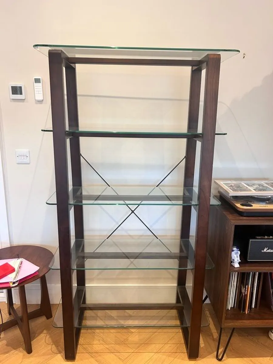Glass & Wood Shelving Unit - Image 1