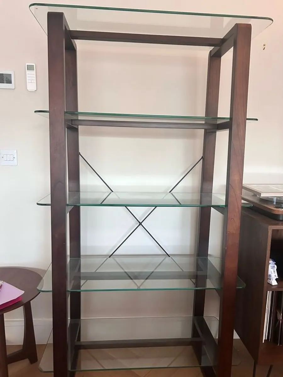 Glass & Wood Shelving Unit - Image 2