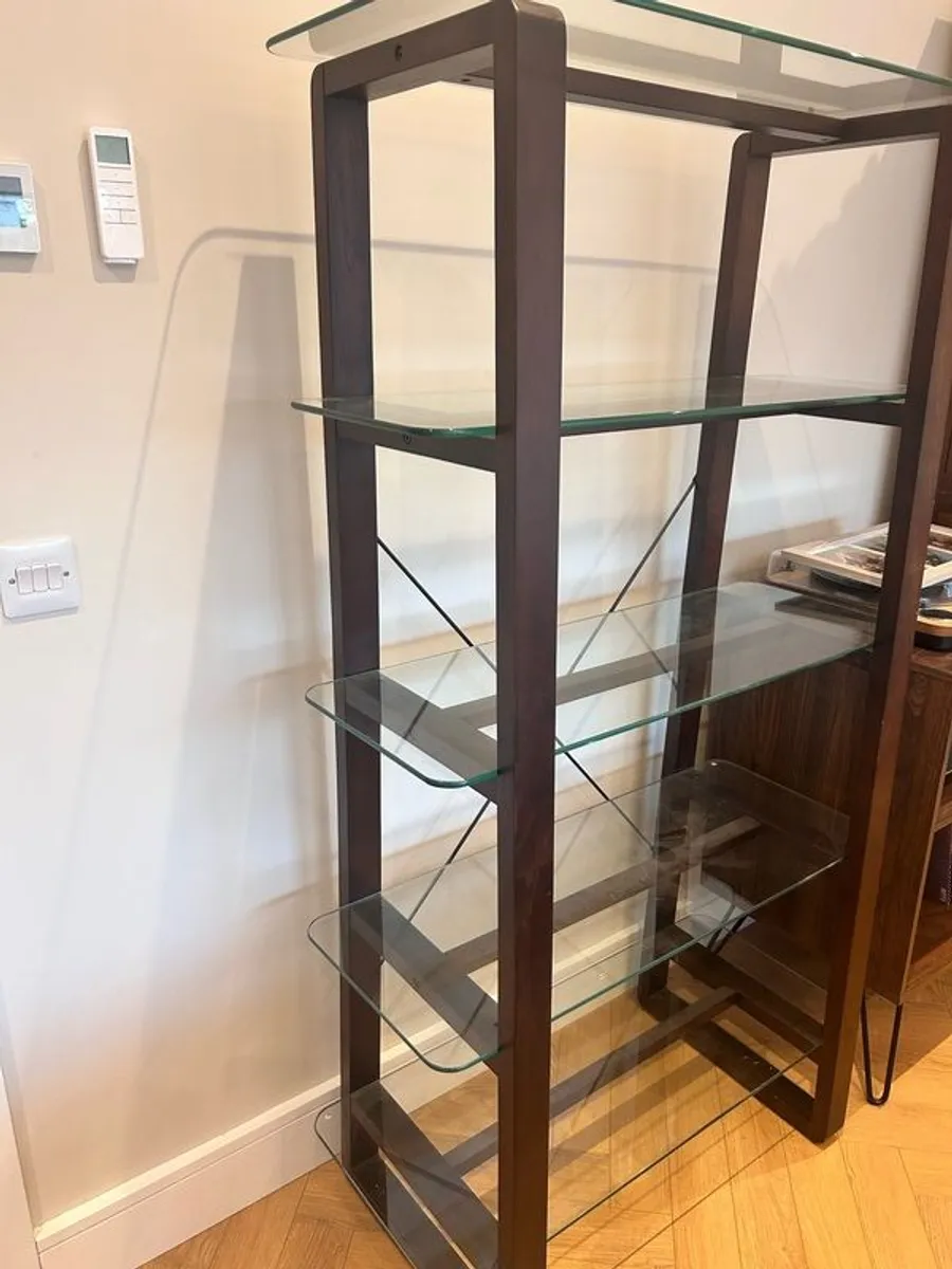 Glass & Wood Shelving Unit - Image 3