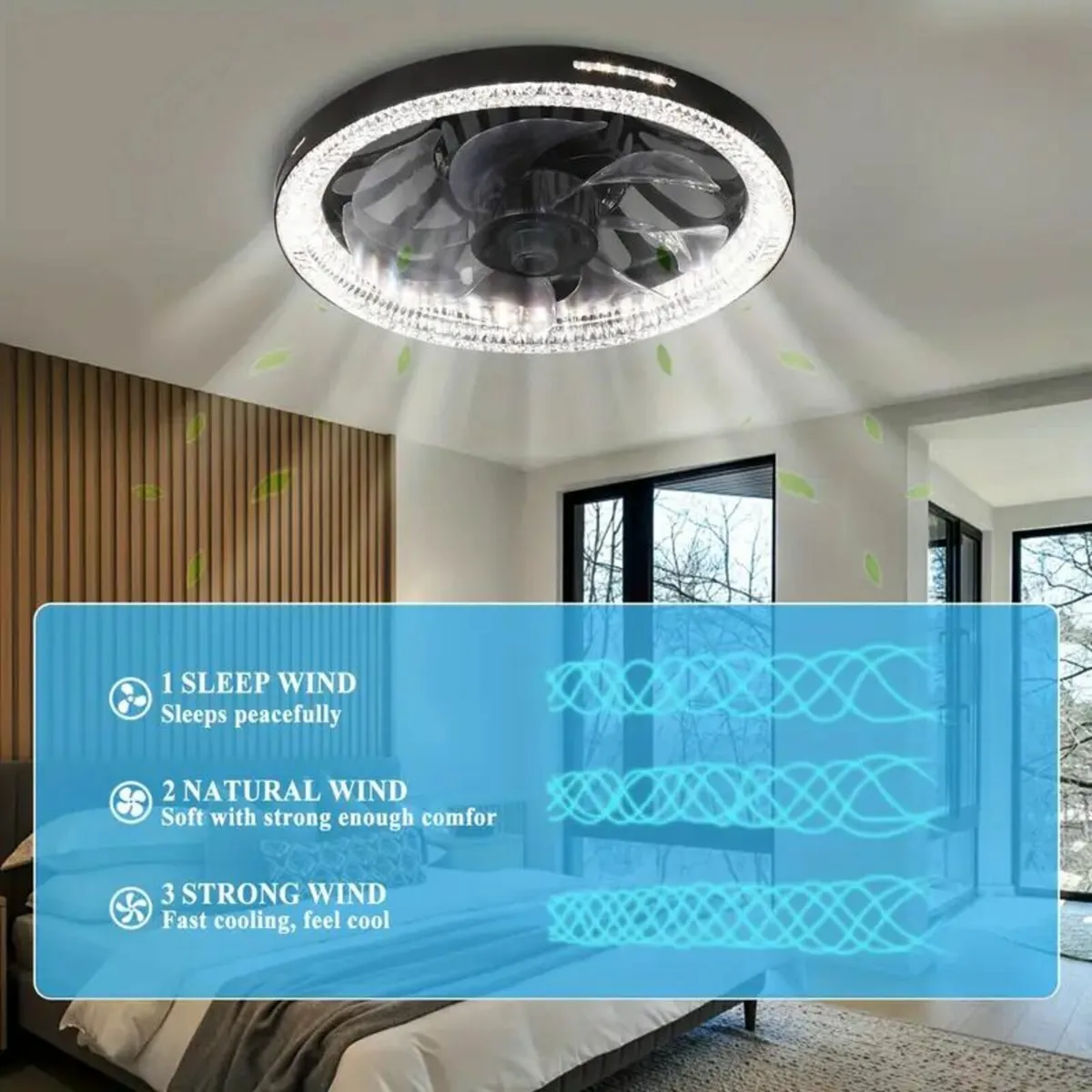 Modern LED Ceiling Fan with Remote Control - Image 1
