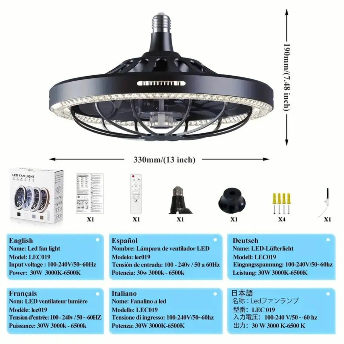 Modern LED Ceiling Fan with Remote Control - Image 2