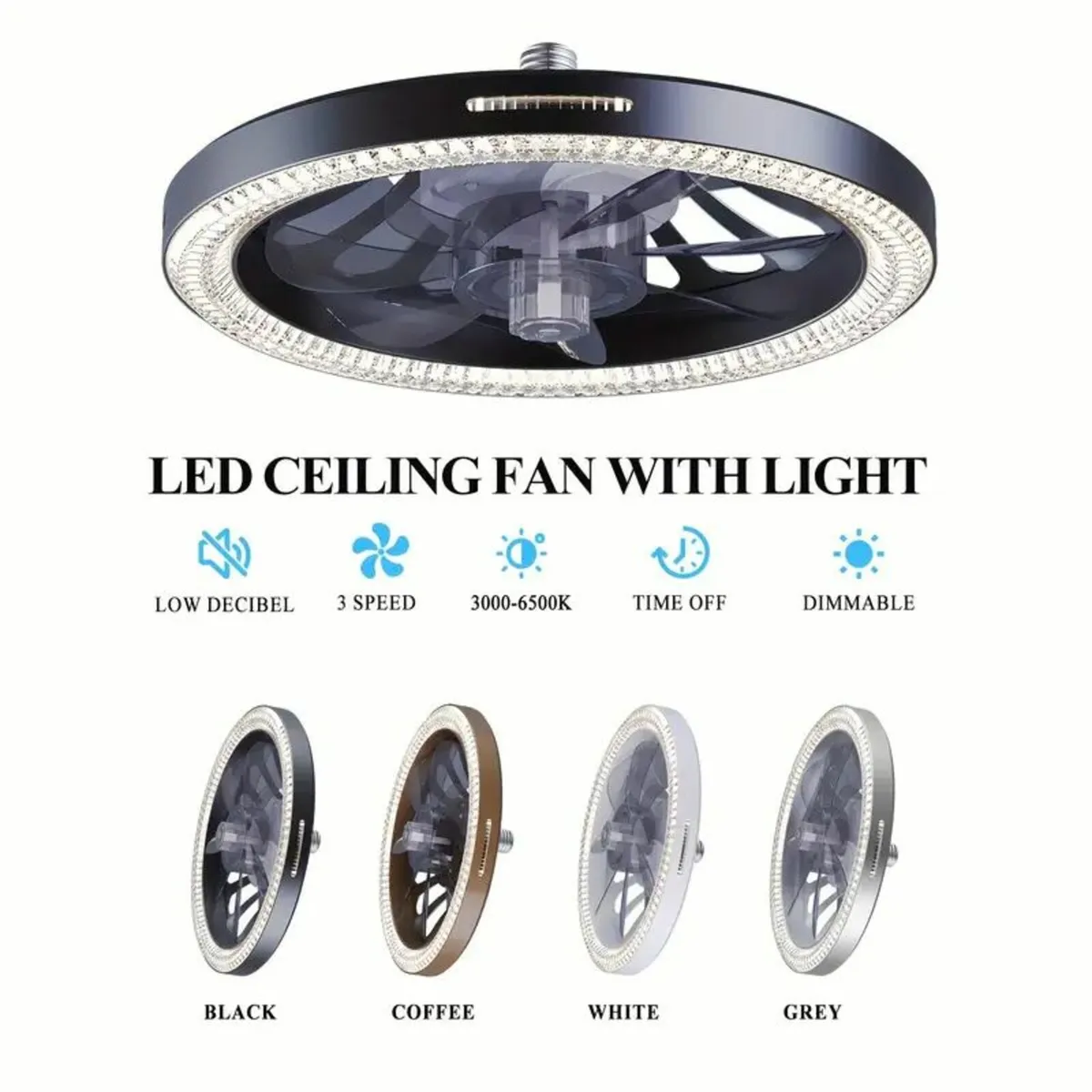 Modern LED Ceiling Fan with Remote Control - Image 3