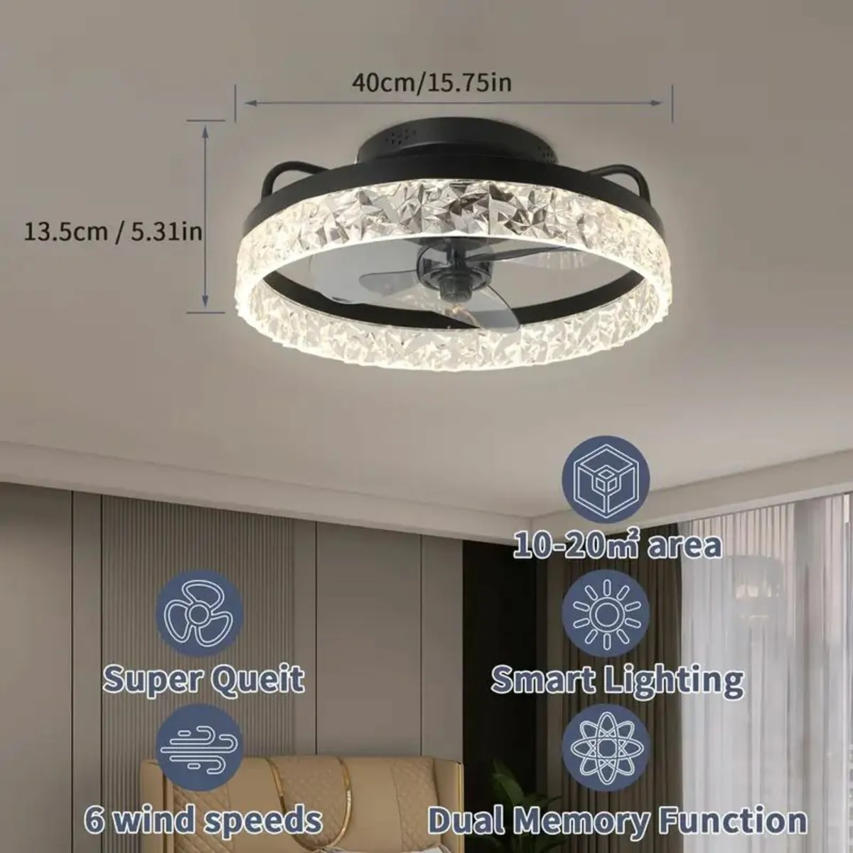 1 Ceiling Fan Light with Remote Control - Image 3