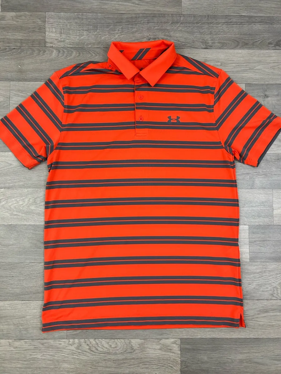 Under Armour Striped Golf Polo Shirt Mens Medium - Image 2