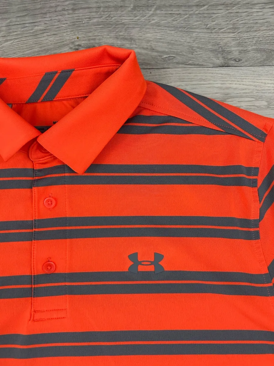 Under Armour Striped Golf Polo Shirt Mens Medium - Image 3