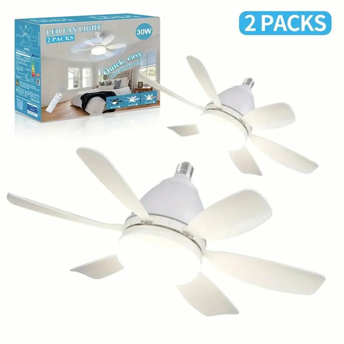19.6-Inch Modern Smart LED Ceiling Fan with Light - Image 3