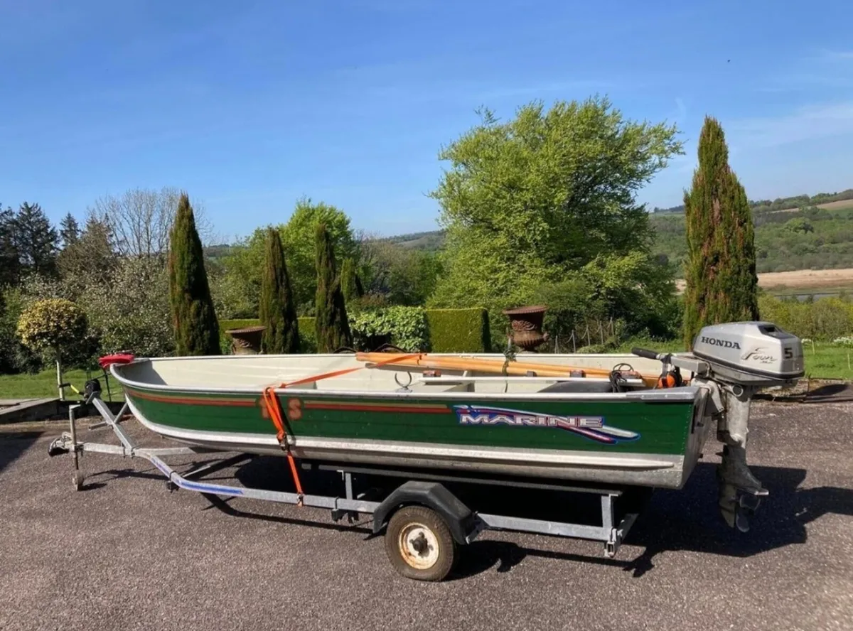 Aluminium River/Lake Boat 14ft Motor & Trailer VGC - Image 1
