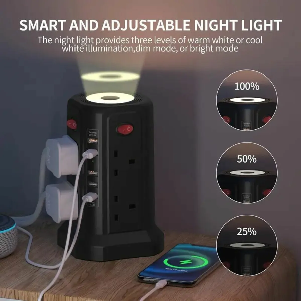 Surge Protected Extension Lead with night light - Image 3