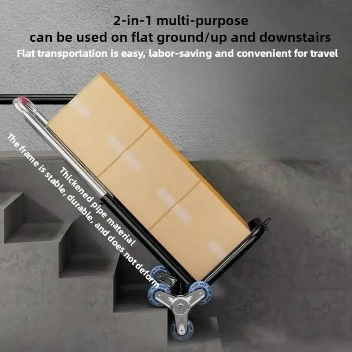 Heavy-Duty Folding Handcart with Triangular Wheel - Image 1