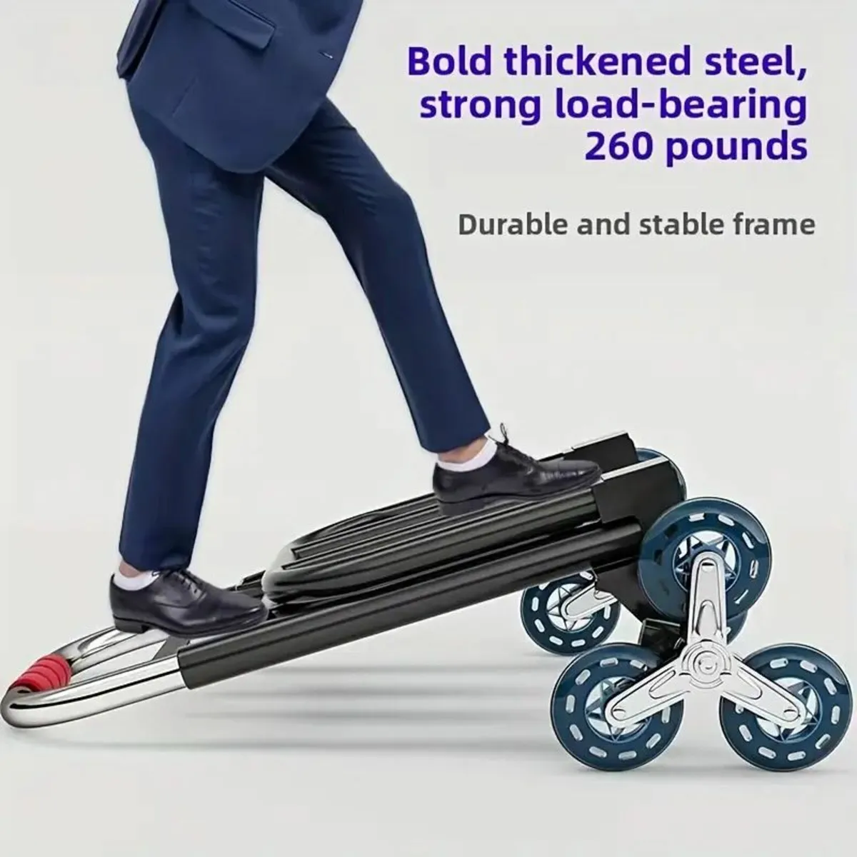 Heavy-Duty Folding Handcart with Triangular Wheel - Image 3