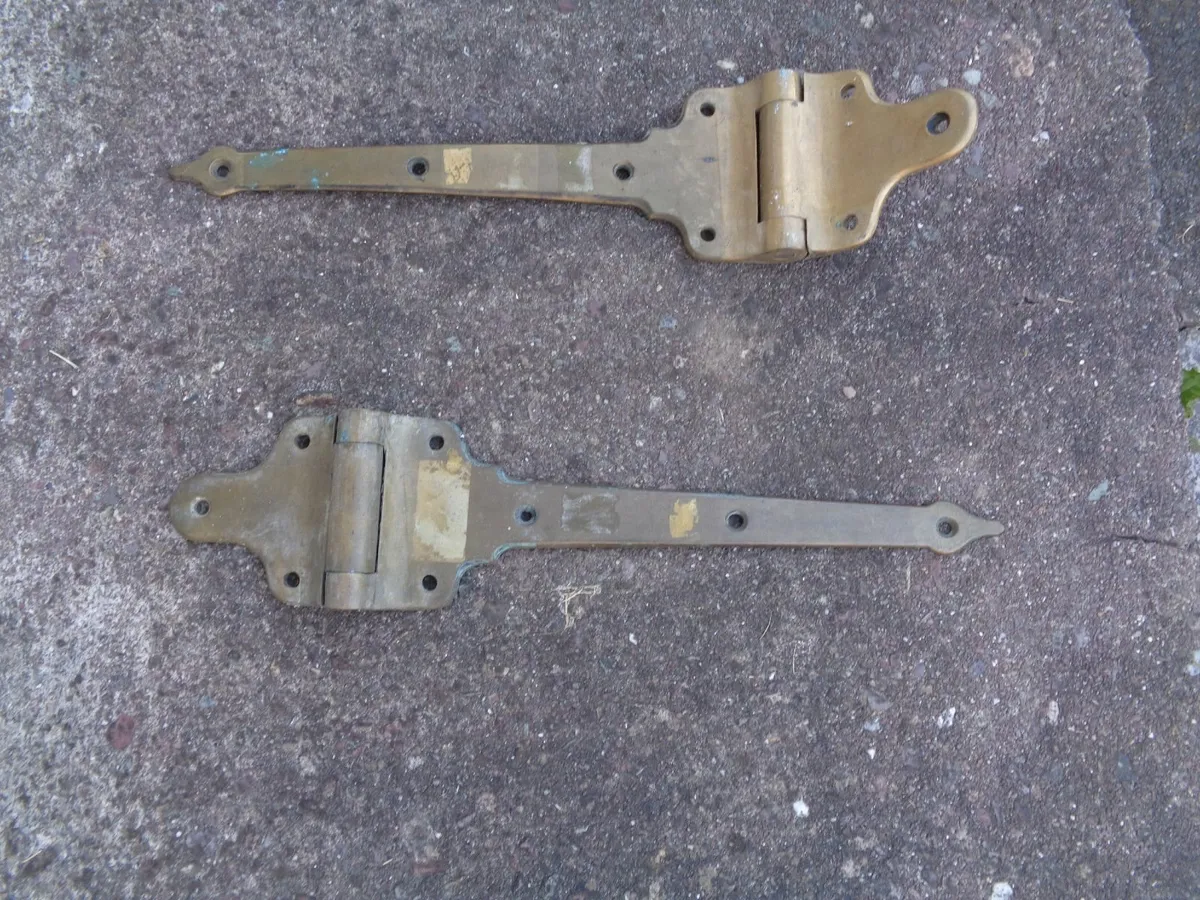 Vintage Brass Hinges x 2 for Sale - Image 1