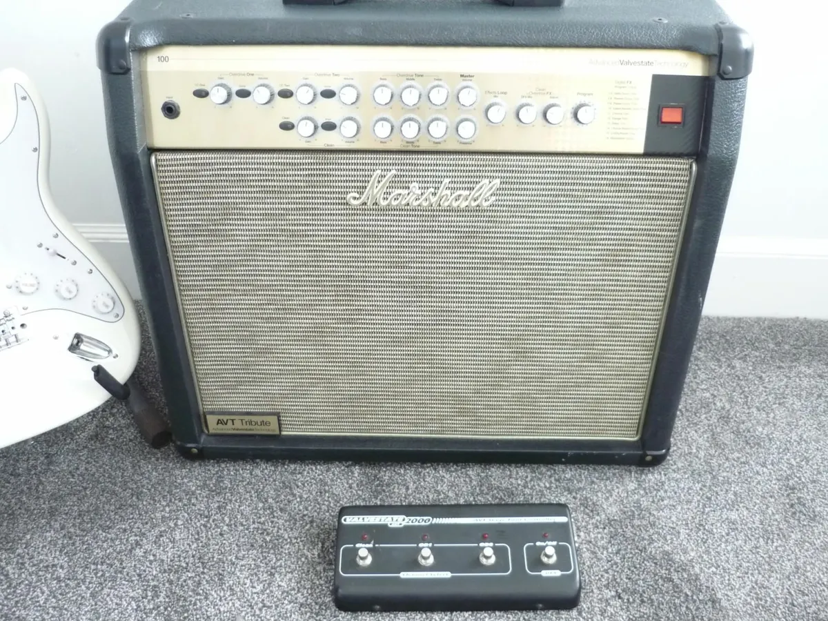 Aria Pro II STG, Marshall AVT100XT Tribute + Case - Image 4