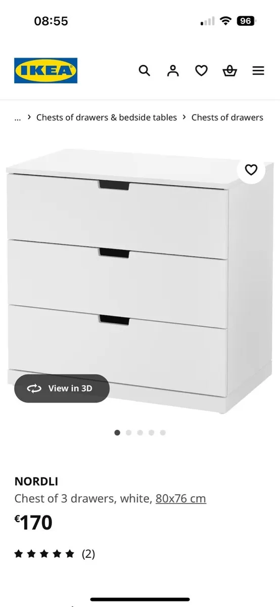 White Bedroom Drawers - Image 2