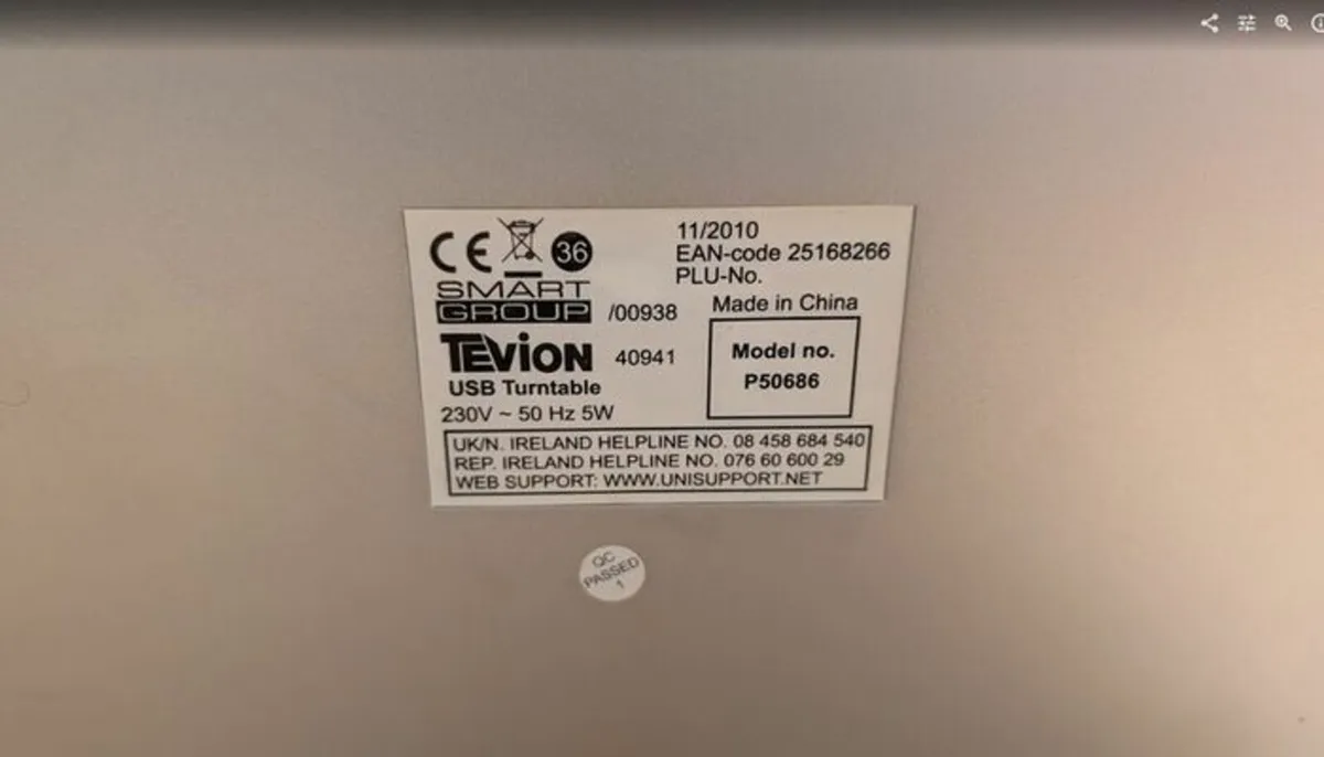 Tevion P50686 USB Turntable / Record Player - Image 3