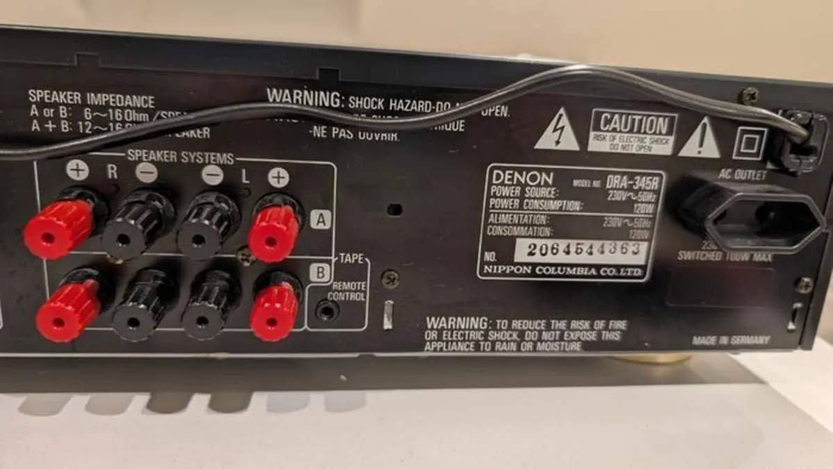 Denon AM/FM Stereo Receiver DRA-345R (1992) - Image 2