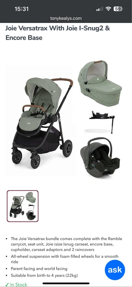 Joie Versatrax Buggy and Carrycot - Image 4