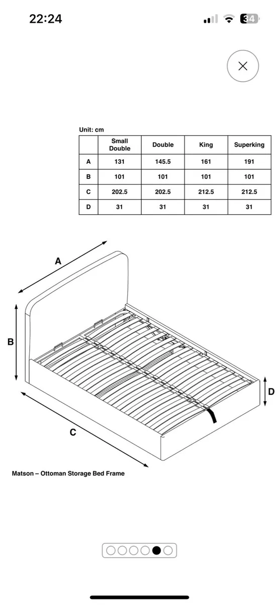 New Never Use - NEXT Double Ottoman Bed - Image 4