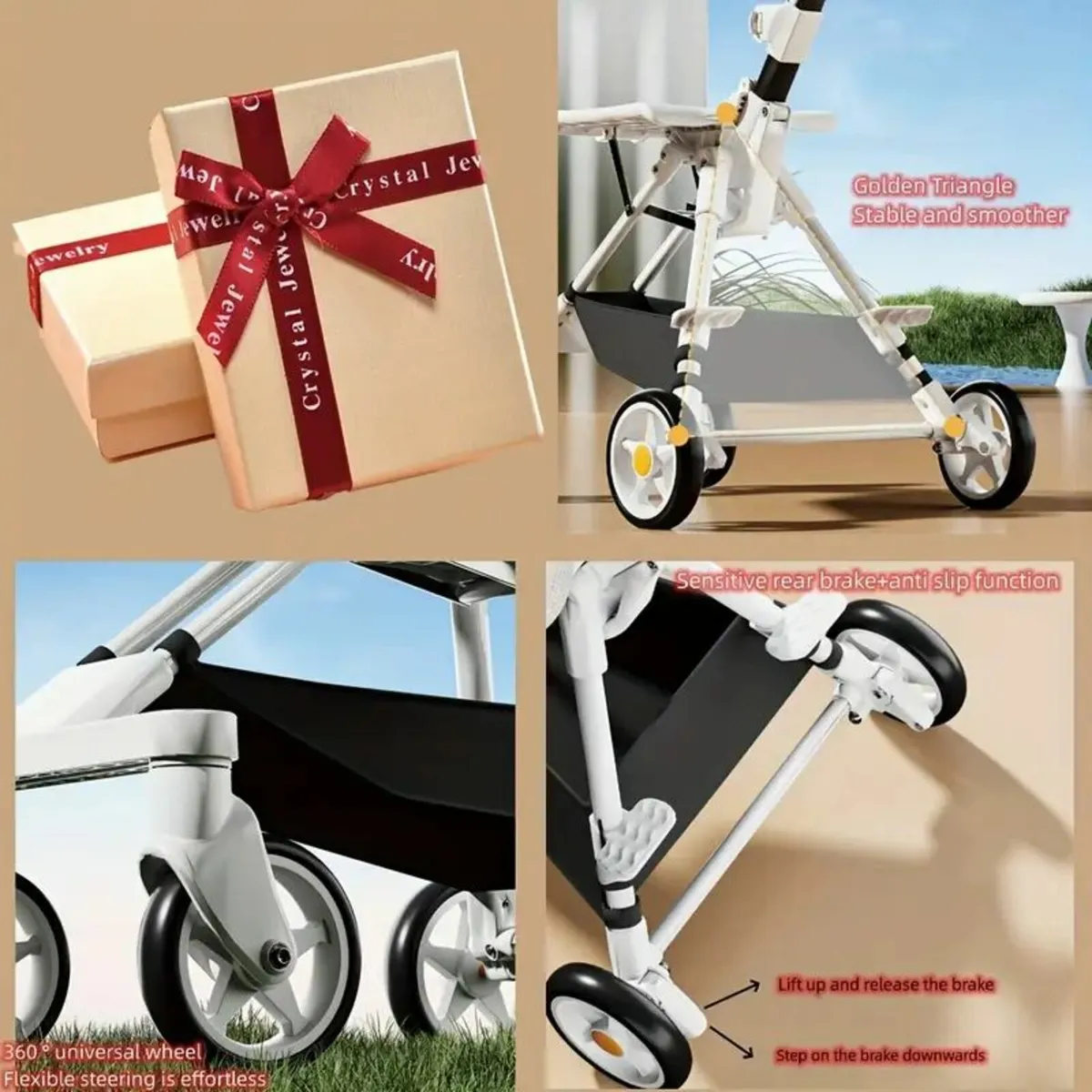 Model with Folding Stroller with Sunshade - Image 3