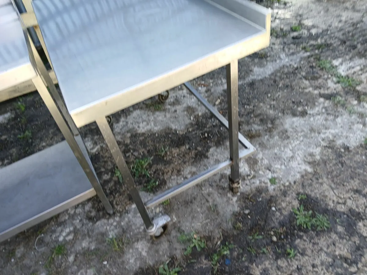 Stainless steel table on wheels ..delivered - Image 1
