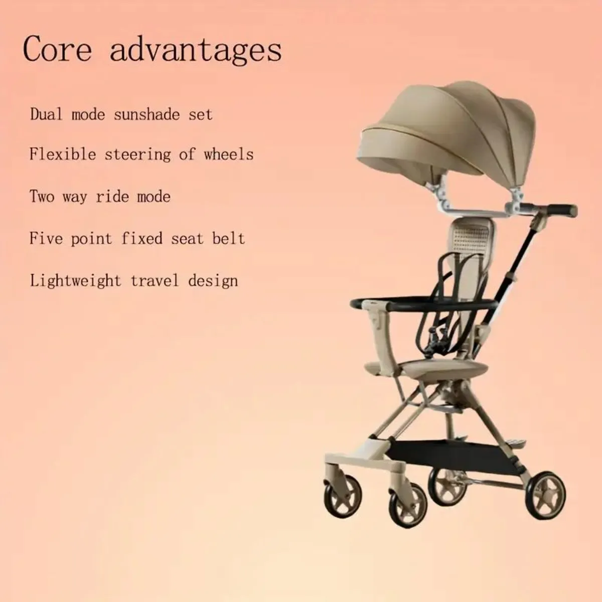Model with Folding Stroller with Sunshade - Image 4