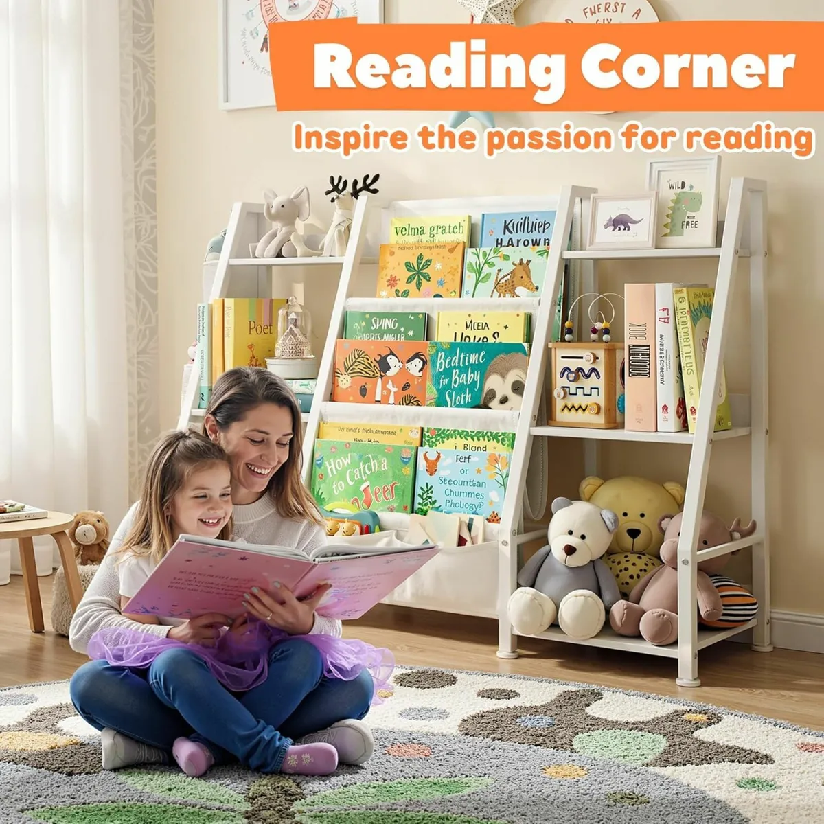 Kids Bookshelf Toy Storage 3-Tier Bookcase bedroom - Image 2