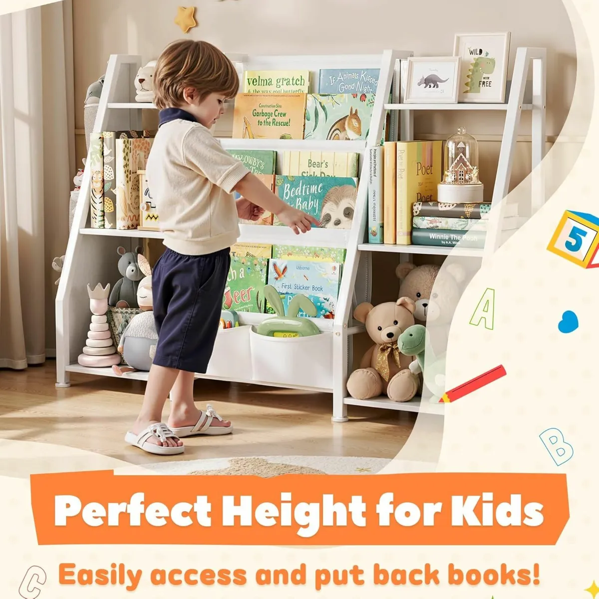 Kids Bookshelf Toy Storage 3-Tier Bookcase bedroom - Image 3