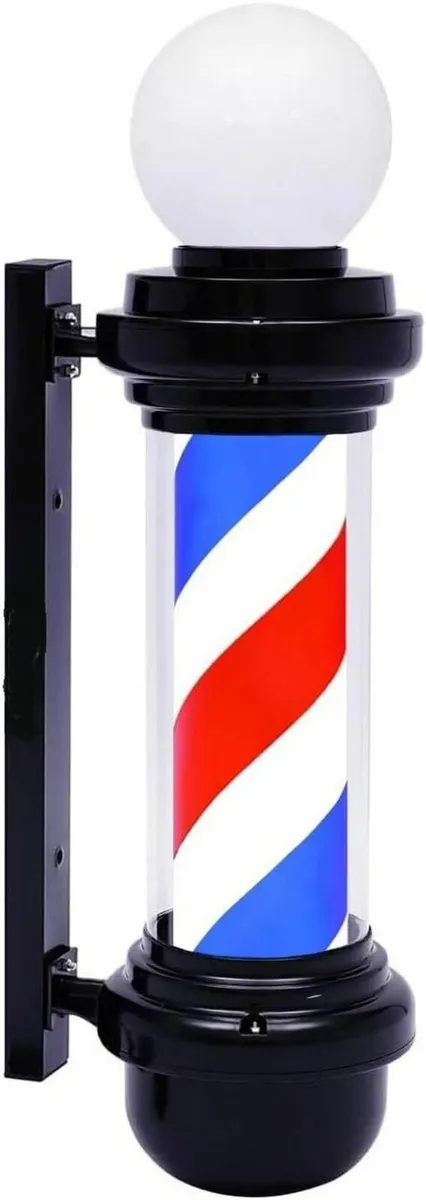 LED Barber Shop Sign Pole - Red, White, Blue Strip - Image 2