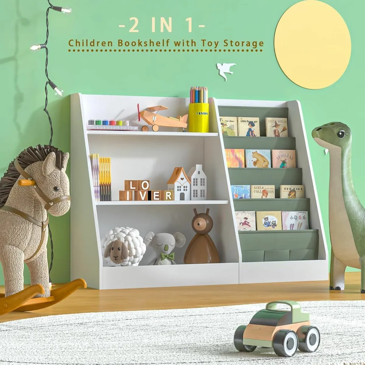 Kids Bookshelf, Children Kids Bookcase Shelves - Image 3