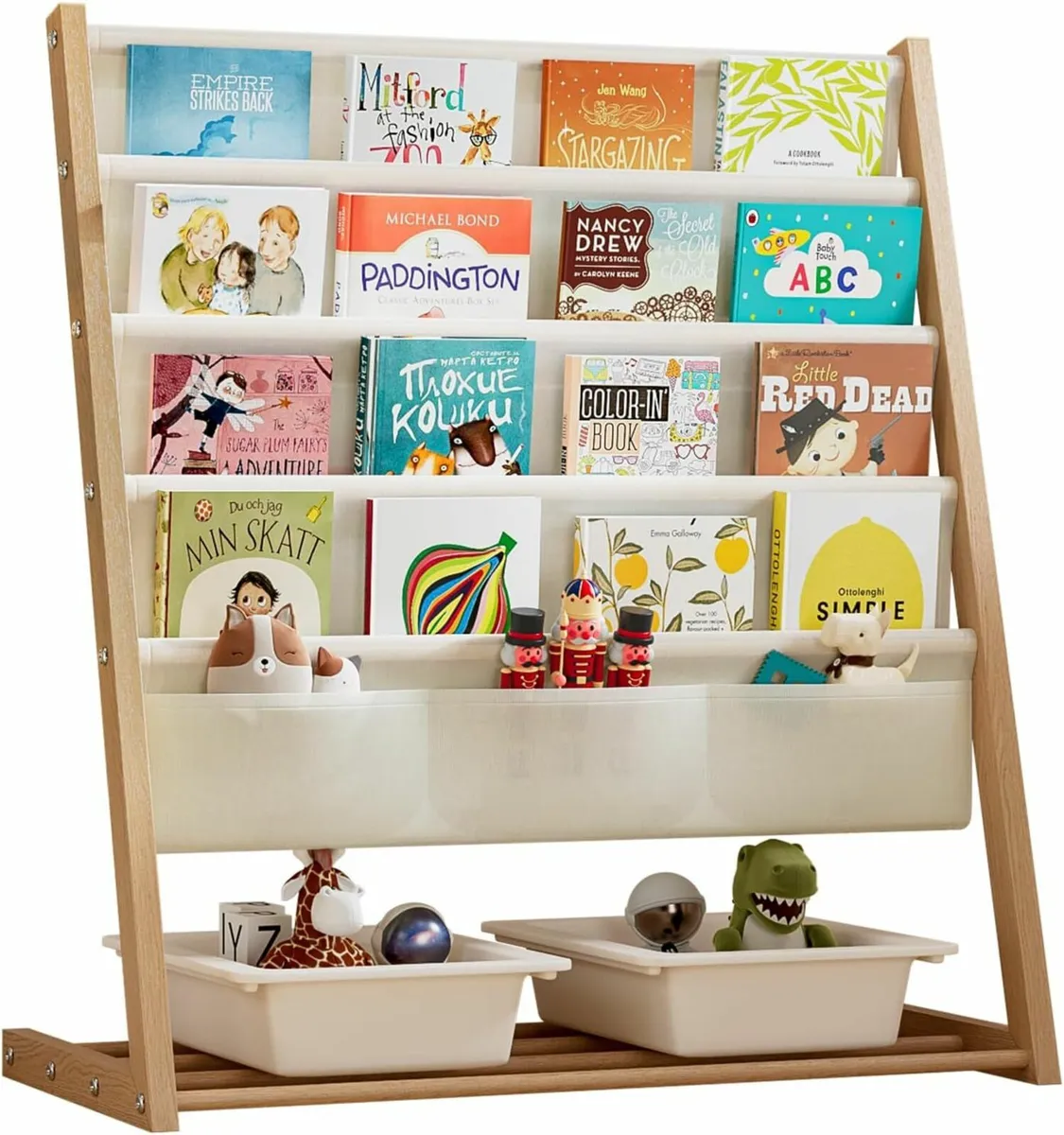Kids Bookcase 4 Tier Children’s Bookshelf Storage - Image 1