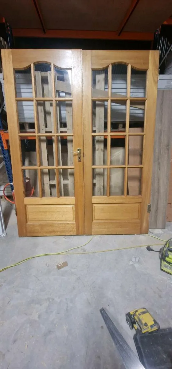hardwood double doors - Image 1